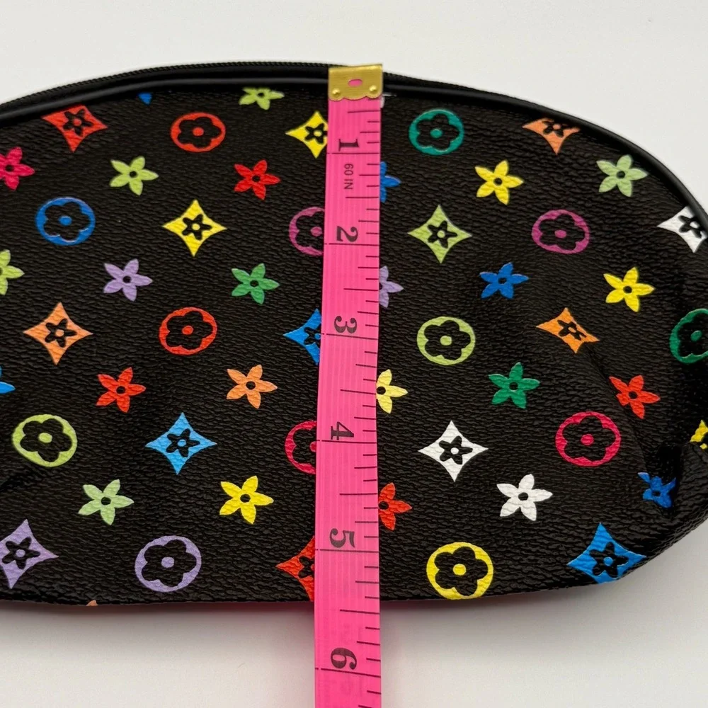 Makeup Bag‎ Cosmetic Pouch Organizer Black Rainbow Monogram